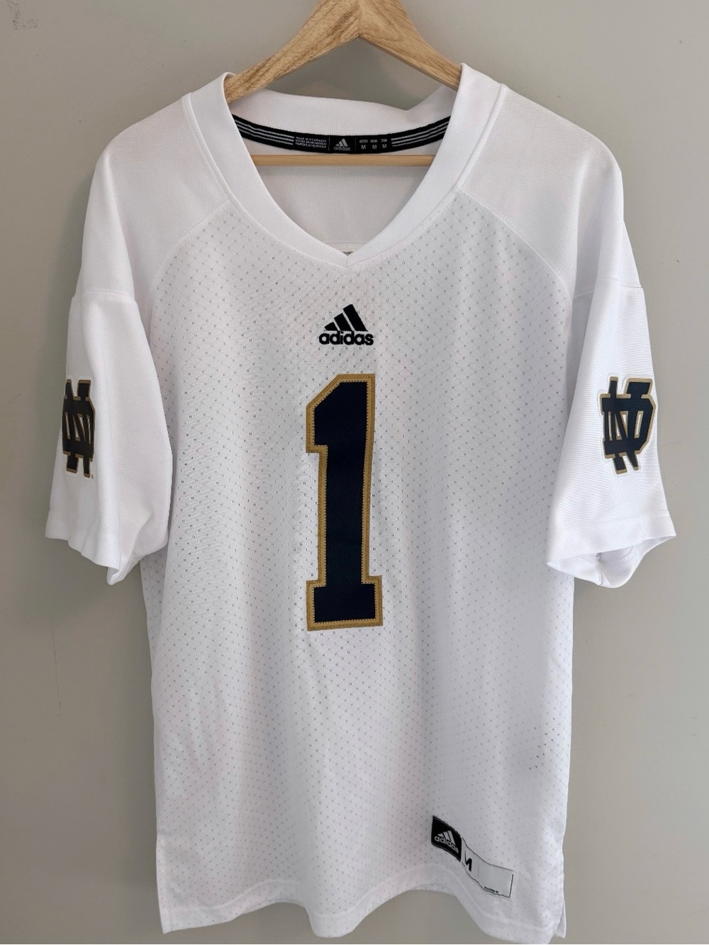 Adidas Men's Notre Dame White Athletic Jersey: See images.
